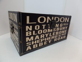 Decorative Brown Lidded Wood Storage Box- London Locations 16&quot; L X 10&quot; W X 8&quot; T - £31.10 GBP