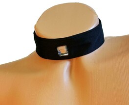 Choker Gem Accent Neck Collar Back Closure Costume Black 1-1/4&quot; Wide 1020 - £5.94 GBP