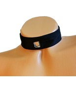 Choker Gem Accent Neck Collar Back Closure Costume Black 1-1/4&quot; Wide 1020 - $8.90