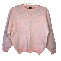 Vtg Goldy Strickmoden Germany pink gray/silver sweater barbie core M - £17.17 GBP