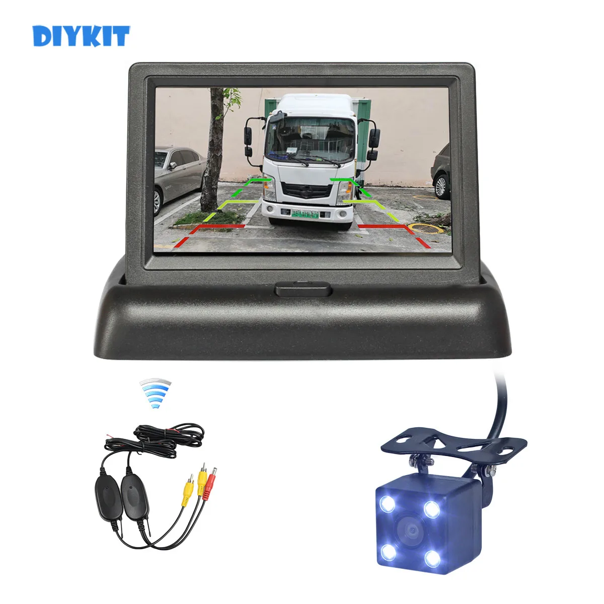 DIYKIT Wireless 4.3inch Car Monitor LCD Display Security LED Night Vision - £14.96 GBP+