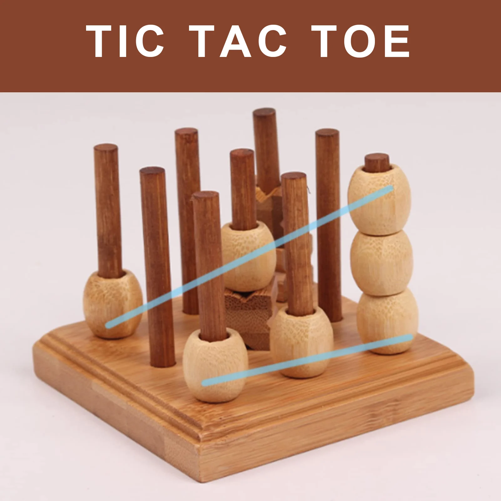 Play 3d Wood Tic-Tac-Toe Pushing Me XO Fun Board Game XO Chess For Family Puzzle - £25.52 GBP