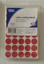 Office Depot Color Coding Labels Red Removable 3/4&quot; Used 850 Labels 613-131 - £4.18 GBP