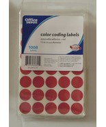Office Depot Color Coding Labels Red Removable 3/4&quot; Used 850 Labels 613-131 - £4.19 GBP