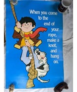 Vintage Poster &quot;When you come to the end of your rope, make a knot &amp; han... - £27.68 GBP