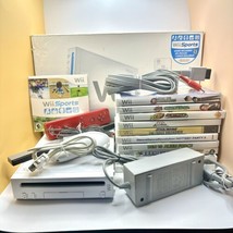 Nintendo Wii Console Bundle Game Lot With Wii Sports Original Box Read D... - $65.44