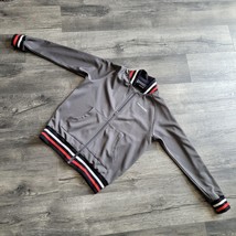 Unisex Pink Dolphin Grey Red &amp; White Striped Zippered Jacket Size Small - $29.69