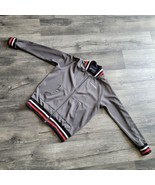 Unisex Pink Dolphin Grey Red &amp; White Striped Zippered Jacket Size Small - $40.60 CAD