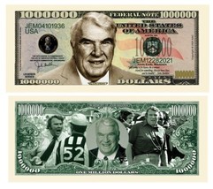 John Madden NFL Collectible Print 5 Pack 1 Million Dollar Bills Novelty Notes - £5.19 GBP