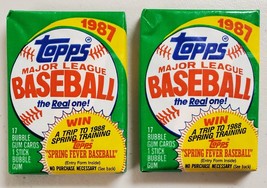 1987 Topps Baseball Cards Lot of 2 (Two) Sealed Unopened Wax Packs., - £11.84 GBP