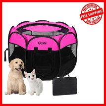 Durable Outdoor/Indoor Dog Playpen with Mesh Panels - 29&quot; Pink Portable ... - $628.38 MXN