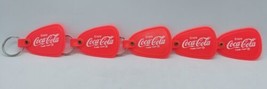 5 Vintage Coke Coca-Cola Key Chains Key Ring Plastic Lot - £15.85 GBP