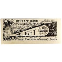 McKenney &amp; Waterbury Light Fixtures 1894 Advertisement Victorian Boston ... - €8,59 EUR