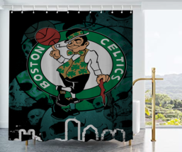 Boston Celtics Basket ball Waterproof bathroom shower curtain - £19.92 GBP+