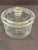 MINT! Anchor Hocking Hospitality Clear Glass Baking Dish Lid Ribbed Bowl #1422 - £15.66 GBP