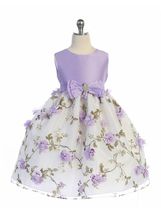 Posh Lilac/White Floral Embroidered Flower Girl Holiday Dress, Crayon Ki... - £34.03 GBP+