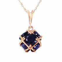 4.30 Carat 14K Solid Rose Gold Sapphire Gemstone Necklace Genuine 14&quot; - 24&quot;  - £398.07 GBP