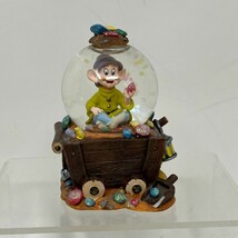 Disney Snow White Seven Dwarfs Dopey Gem Mining Cart Mini Snow Globe World WDW - £32.90 GBP