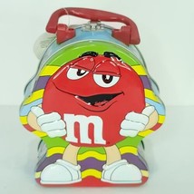 M&amp;M Red Easter Candy Metal Carry Character Tin Lunch Box 6&quot;x 7&quot;x 2.75&quot; W... - £18.23 GBP