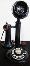 Western Electric Black Bullnose Candlestick Rotary Dial Telephone Circa 1915 #2 - £349.52 GBP