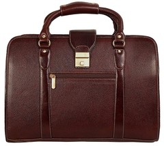  Pure leather Laptop Briefcase Bag for Men 15.6&#39;&#39; Laptop Compartment Col... - £204.25 GBP