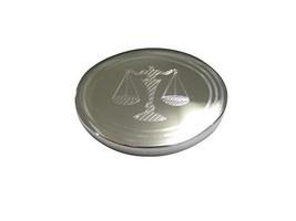 Kiola Designs Silver Toned Etched Oval Scale of Justice Law Magnet - £15.97 GBP
