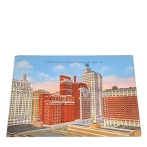 Postcard Close-Up View Of The Heart Of Dallas Texas Skyscrapers Linen Un... - $4.01
