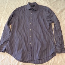 Mens Polo Ralph Lauren Regent Custom Fit Purple Stripe L/S Button Up 16.... - $17.18