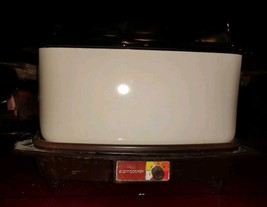 VTG 1970s Sears 6 qt Slow Cooker Tan Beige Amber Lid/Serving Dish Tested  Works - £30.56 GBP