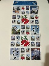 Christmas National Wildlife Stamps Sheet Lot vtg 1993 holiday deer flowe... - $16.78