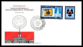 1976 HUNGARY FDC Cover - American Independence, Philadelphia, Budapest Q4 - £2.33 GBP