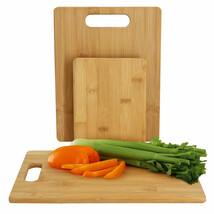 MegaChef 3 Piece 8 Inch, 11 Inch, and 13 Inch Bamboo Wood Cutting Board Set - $78.49