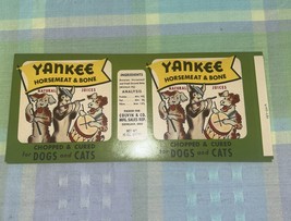 Vtg Dog Food Can Label 1960 Yankee Horsemeat &amp; Bone Original Unused - $186.20 MXN
