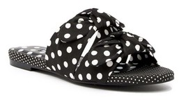 $220 Charles David Polka Dot Sandals 8 1/2 Black White 8.5 Flat Shoes Op... - £44.85 GBP