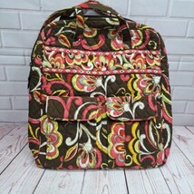 Vera Bradley Puccini Double Handle Purse Bag  Red Yellow White Flowers Zip Tote - $250.90 MXN