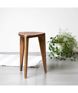 Walnut stool flat seat Height 45 cm - 18&quot;, Free shipping, Three-legged, ... - £184.00 GBP