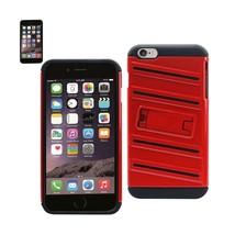 Reiko Iphone 6s Plus/ 6 Plus Hybrid Fishbone Case With Kickstand In Black Red - £7.18 GBP