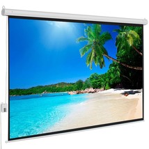 Projector Screen Motorized w/ Remote 100&quot; 4:3 Home Theater Movie Auto Dr... - £69.54 GBP