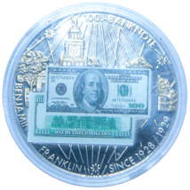 Large Encapsulated 43mm Proof Medallion With Ben Franklin $100~Free Ship... - $28.41
