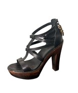 UGG Salima Wooden Platform High Heels Womens 8 Black Strappy Gladiator 1... - $35.63