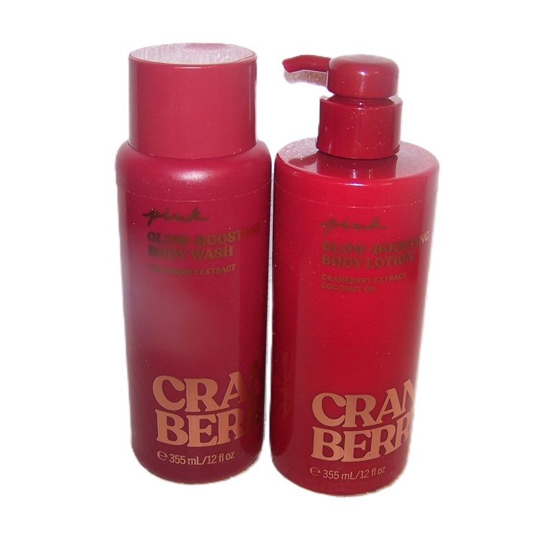 Cranberry Body Lotion & Wash Glow Boosting Pink Victoria's Secret 2 Piece Set