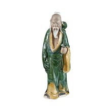 c1900 Antique Chinese Shiwan Figure Sancai Glaze 9.5&quot; tall - $153.45