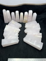4 kg top quality pink calcite Mangano lines Obelisk Towers statues 22PCs lot - £140.17 GBP