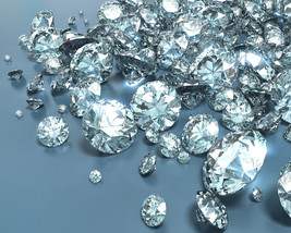 FRAMED CANVAS ART PRINT photograph loose white Diamonds - $39.59+