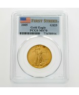 2005G $25 1/2 Oz. Oro American Eagle Graduado Por PCGS Como MS-70 Primer... - $3,313.22 CAD