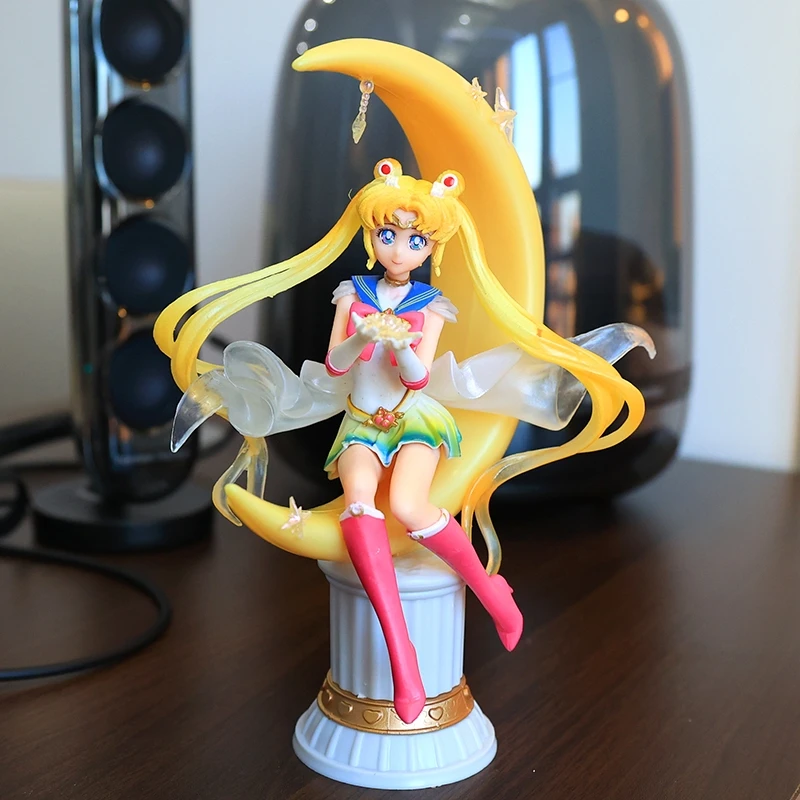 Play 20cm Anime Sailor Moon Tsukino Usagi Pvc Model Moon Hare Sailor Moon Zero F - £37.13 GBP