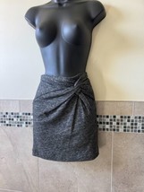 IRO Cotton Wool Blend Gray Melange Knitted Pull On Mini Skirt SZ M - £60.50 GBP