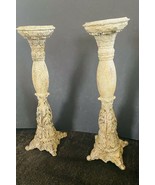 2 Ostrich Claw Foot Resin Candle Holders 15.5&quot; VTG Ornate Farmhouse Outd... - £51.39 GBP
