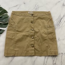 Toad &amp; Co Womens Earthworks Skirt Size 4 Khaki Tan Button Front Mini Poc... - $25.73