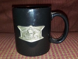 John Deere Black Ceramic Mug Raised Metal Logo - $18.69